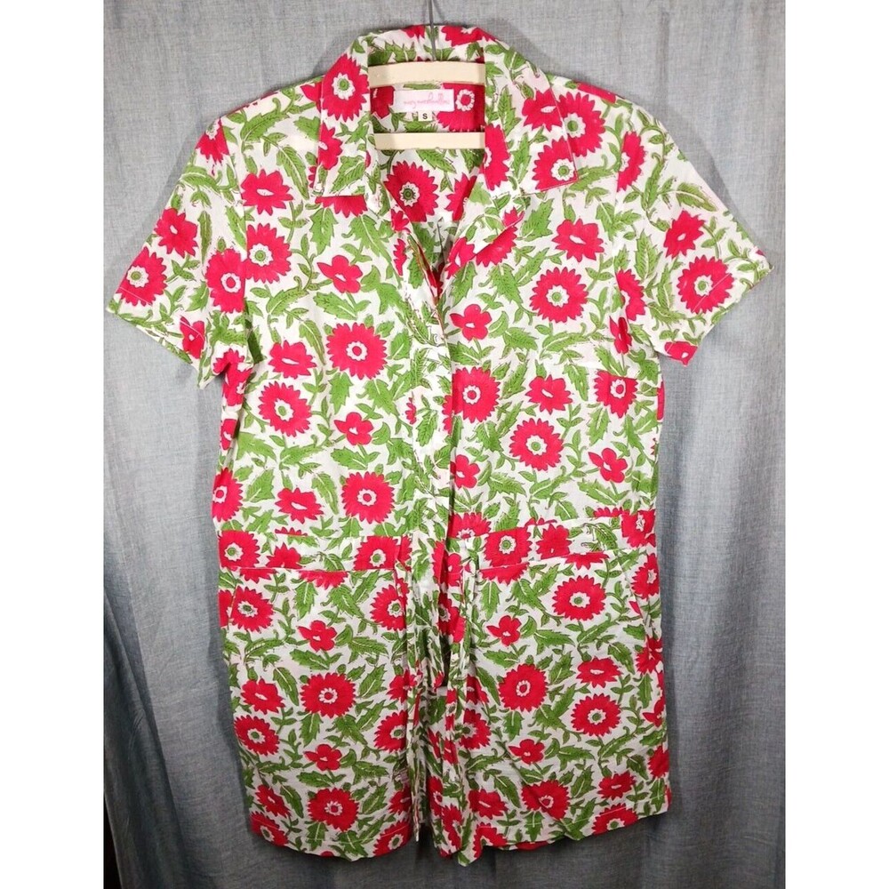 NwoT Mary Marshmallow Small Floral Romper 100% Cotton Beach Breezy